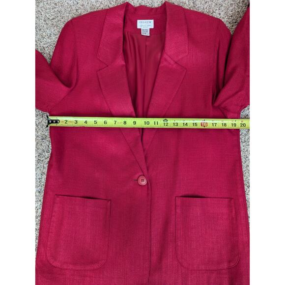 Vintage 1990s Preview Collection Petites Red Soft Blazer Jacket USA Union Made - Picture 10 of 11